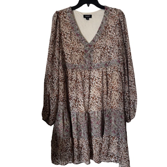 Dresses & Skirts - Gigio Women's Dress Medium Long Sleeve Multi Pattern Animal Print Boho